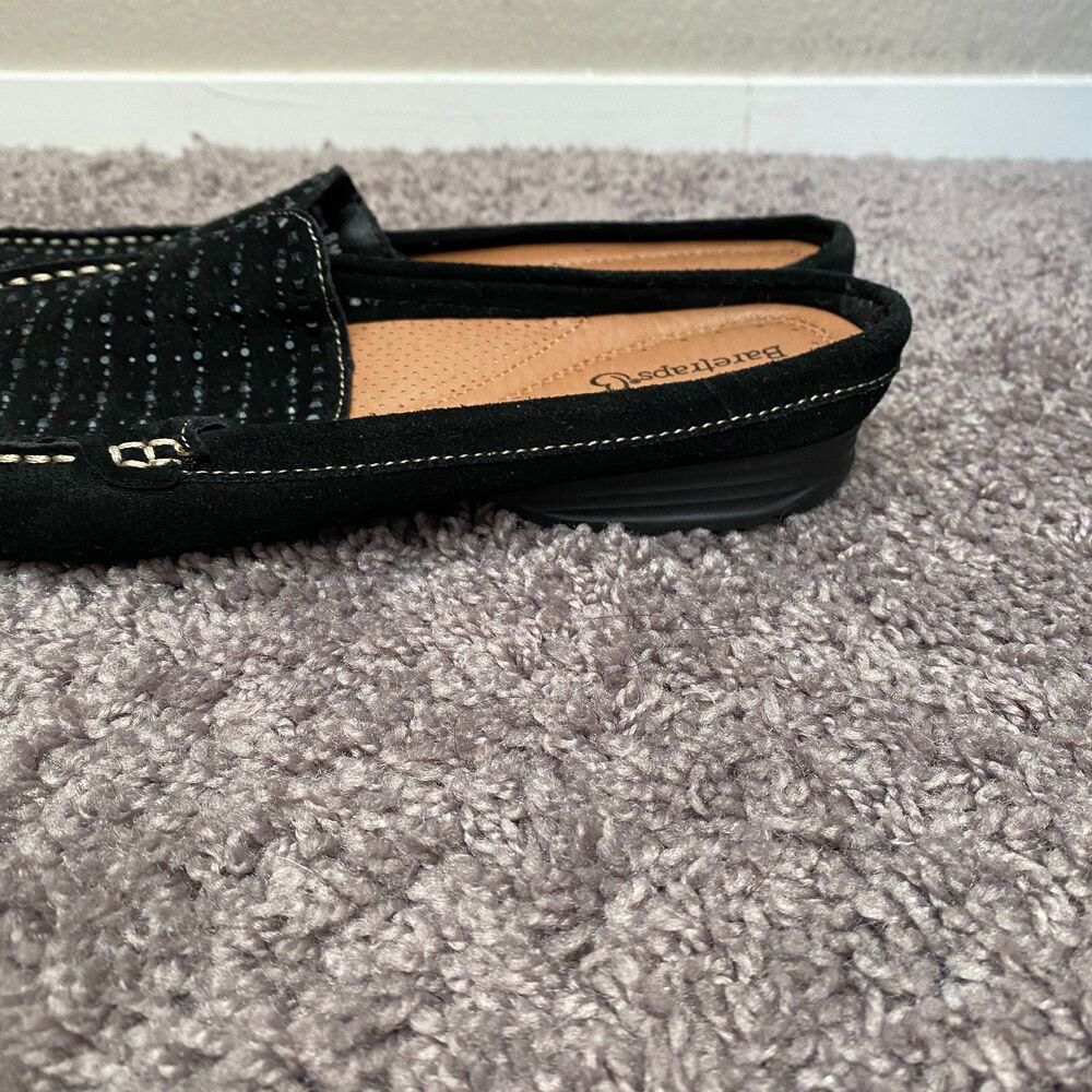 BARETRAPS Orvyn Black Leather Bejeweled Beaded Slip-On Mules Size 8 - Picture 9 of 14